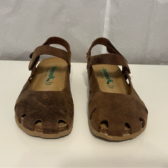 BIONATURA Solo Mary Jane Closed Toe Leather Sandals Cork Heel adjustable Sz 39/8 - Picture 2 of 9